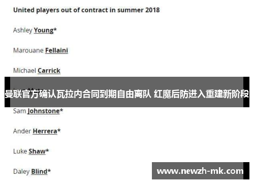 曼联官方确认瓦拉内合同到期自由离队 红魔后防进入重建新阶段